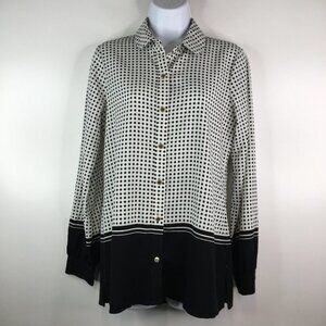 Karl Lagerfeld Polka Dot Blouse Neck Tie Top Size S